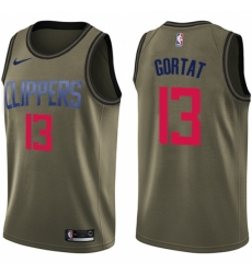 Men's Nike Los Angeles Clippers #13 Marcin Gortat Swingman Green Salute to Service NBA Jersey