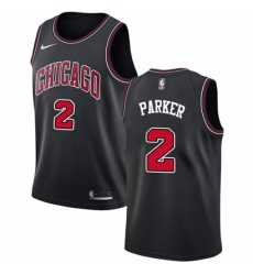 Women's Nike Chicago Bulls #2 Jabari Parker Swingman Black NBA Jersey Statement Edition