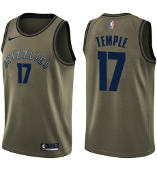 Men's Nike Memphis Grizzlies #17 Garrett Temple Swingman Green Salute to Service NBA Jersey