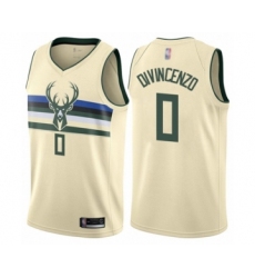 Women's Milwaukee Bucks #0 Donte DiVincenzo Swingman Cream Basketball Jersey - City Edition