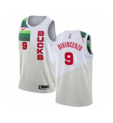 Youth Nike Milwaukee Bucks #9 Donte DiVincenzo White Swingman Jersey - Earned Edition