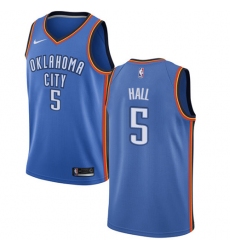 Men's Nike Oklahoma City Thunder #5 Devon Hall Swingman Royal Blue NBA Jersey - Icon Edition