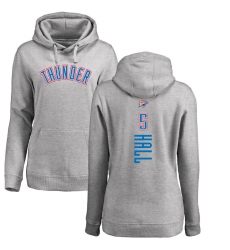 NBA Women's Nike Oklahoma City Thunder #5 Devon Hall Ash Backer Pullover Hoodie