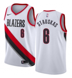 Women's Nike Portland Trail Blazers #6 Nik Stauskas Swingman White NBA Jersey - Association Edition