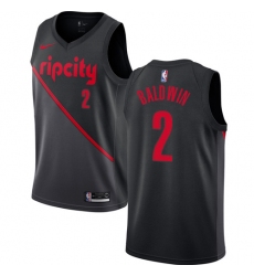 Youth Nike Portland Trail Blazers #2 Wade Baldwin Swingman Black NBA Jersey - 2018 19 City Edition