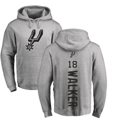 NBA Nike San Antonio Spurs #18 Lonnie Walker Ash Backer Pullover Hoodie