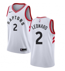 Youth Nike Toronto Raptors #2 Kawhi Leonard Swingman White NBA Jersey - Association Edition