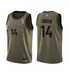 Men's Toronto Raptors #14 Danny Green Swingman Green Salute to Service 2019 Basketball Finals Champions Jersey