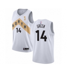 Men's Toronto Raptors #14 Danny Green Swingman White 2019 Basketball Finals Champions Jersey - City Edition
