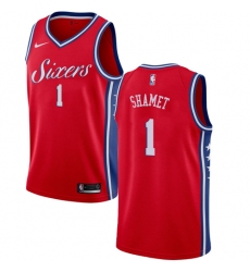 Men's Nike Philadelphia 76ers #1 Landry Shamet Swingman Red NBA Jersey Statement Edition