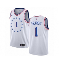 Youth Nike Philadelphia 76ers #1 Landry Shamet White Swingman Jersey - Earned Edition