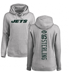 NFL Women's Nike New York Jets #85 Neal Sterling Ash Backer Pullover Hoodie