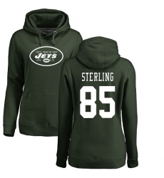 NFL Women's Nike New York Jets #85 Neal Sterling Green Name & Number Logo Pullover Hoodie