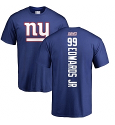 NFL Nike New York Giants #99 Mario Edwards Jr Royal Blue Backer T-Shirt