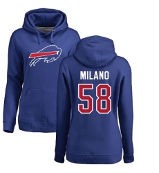 NFL Women's Nike Buffalo Bills #58 Matt Milano Royal Blue Name & Number Logo Pullover Hoodie