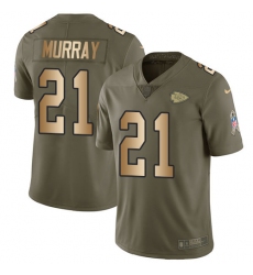 Youth Nike Kansas City Chiefs #21 Eric Murray Limited Olive Gold 2017 Salute to Service NFL Jersey