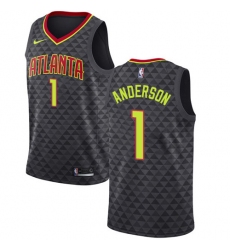 Men's Nike Atlanta Hawks #1 Justin Anderson Swingman Black NBA Jersey - Icon Edition