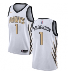 Men's Nike Atlanta Hawks #1 Justin Anderson Swingman White NBA Jersey - City Edition