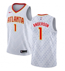 Women's Nike Atlanta Hawks #1 Justin Anderson Swingman White NBA Jersey - Association Edition