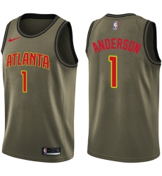 Youth Nike Atlanta Hawks #1 Justin Anderson Swingman Green Salute to Service NBA Jersey