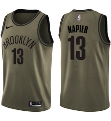 Men's Nike Brooklyn Nets #13 Shabazz Napier Swingman Green Salute to Service NBA Jersey