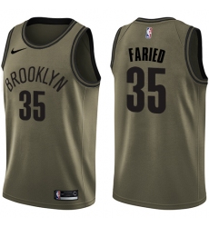 Men's Nike Brooklyn Nets #35 Kenneth Faried Swingman Green Salute to Service NBA Jersey