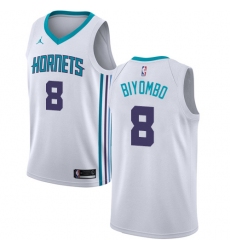 Women's Nike Jordan Charlotte Hornets #8 Bismack Biyombo Swingman White NBA Jersey - Association