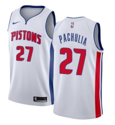 Women's Nike Detroit Pistons #27 Zaza Pachulia Swingman White NBA Jersey - Association Edition