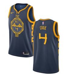 Youth Nike Golden State Warriors #4 Quinn Cook Swingman Navy Blue NBA Jersey - City Edition