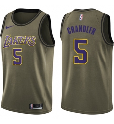 Men's Nike Los Angeles Lakers #5 Tyson Chandler Swingman Green Salute to Service NBA Jersey