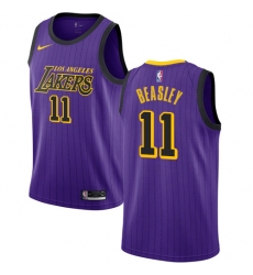 Youth Nike Los Angeles Lakers #11 Michael Beasley Swingman Purple NBA Jersey - City Edition