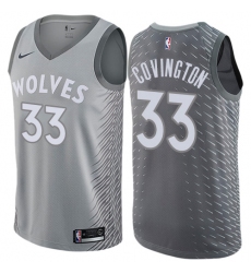 Men's Nike Minnesota Timberwolves #33 Robert Covington Swingman Gray NBA Jersey - City Edition