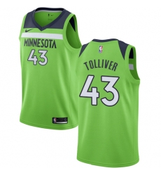 Men's Nike Minnesota Timberwolves #43 Anthony Tolliver Swingman Green NBA Jersey Statement Edition