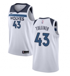 Youth Nike Minnesota Timberwolves #43 Anthony Tolliver Swingman White NBA Jersey - Association Edition