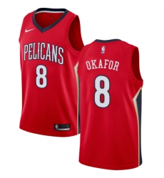 Women's Nike New Orleans Pelicans #8 Jahlil Okafor Swingman Red NBA Jersey Statement Edition