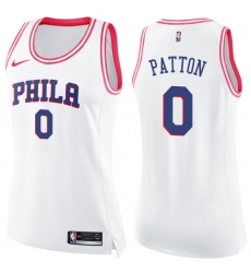 Women's Nike Philadelphia 76ers #0 Justin Patton Swingman White Pink Fashion NBA Jersey