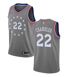 Men's Nike Philadelphia 76ers #22 Wilson Chandler Swingman Gray NBA Jersey - City Edition