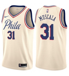 Youth Nike Philadelphia 76ers #31 Mike Muscala Swingman Cream NBA Jersey - City Edition