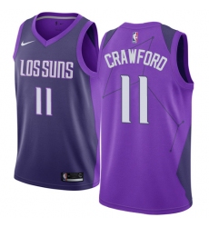 Youth Nike Phoenix Suns #11 Jamal Crawford Swingman Purple NBA Jersey - City Edition