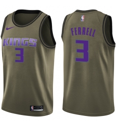 Men's Nike Sacramento Kings #3 Yogi Ferrell Swingman Green Salute to Service NBA Jersey