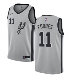 Men's Nike San Antonio Spurs #11 Bryn Forbes Swingman Silver NBA Jersey Statement Edition