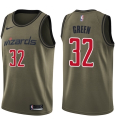 Men's Nike Washington Wizards #32 Jeff Green Swingman Green Salute to Service NBA Jersey