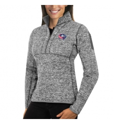 Columbus Blue Jackets Antigua Women's Fortune Zip Pullover Sweater Black