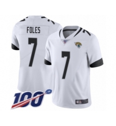 Men's Nike Jacksonville Jaguars #7 Nick Foles White Vapor Untouchable Limited Player 100th Season NFL Jersey