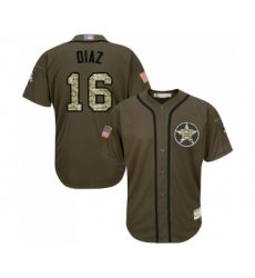 Men's Houston Astros #16 Aledmys Diaz Authentic Green Salute to Service Baseball Jersey