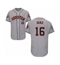 Men's Houston Astros #16 Aledmys Diaz Grey Road Flex Base Authentic Collection 2019 World Series Bound Baseball Jersey