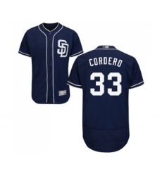 Men's San Diego Padres #33 Franchy Cordero Navy Blue Alternate Flex Base Authentic Collection Baseball Jersey