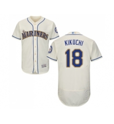 Men's Seattle Mariners #18 Yusei Kikuchi Cream Alternate Flex Base Authentic Collection Baseball Jersey
