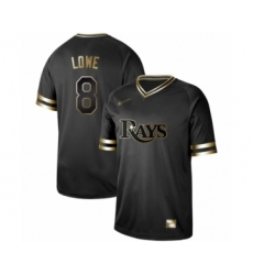 Men's Tampa Bay Rays #8 Brandon Lowe Authentic Black Gold Fashion Baseball Jersey