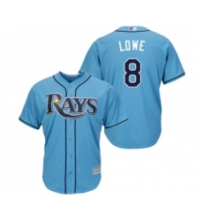 Youth Tampa Bay Rays #8 Brandon Lowe Replica Navy Blue Alternate Cool Base Baseball Jersey